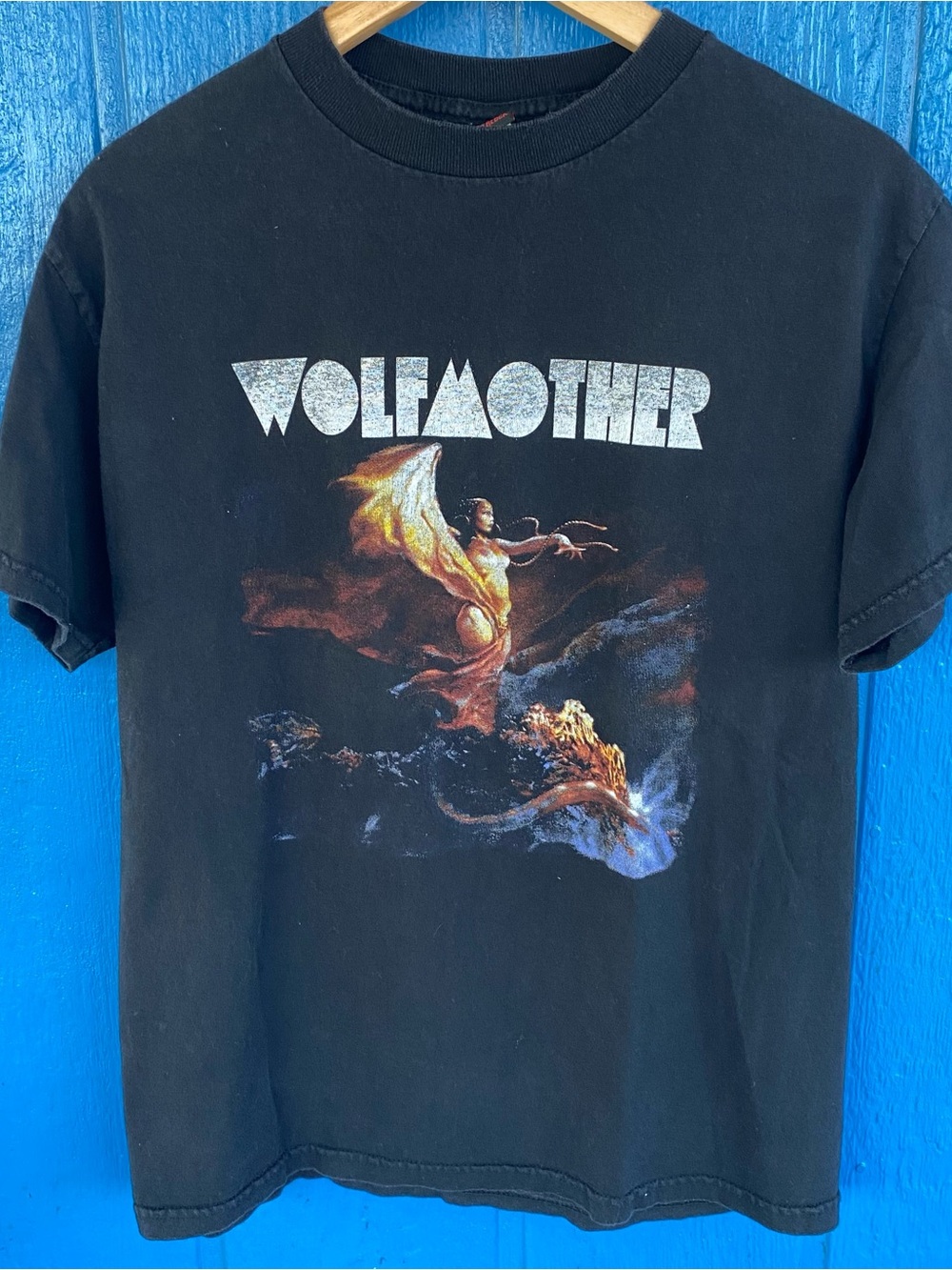 Vintage Wolfmother 2000s Tour Shirt Medium Cinderblock Black Band Album